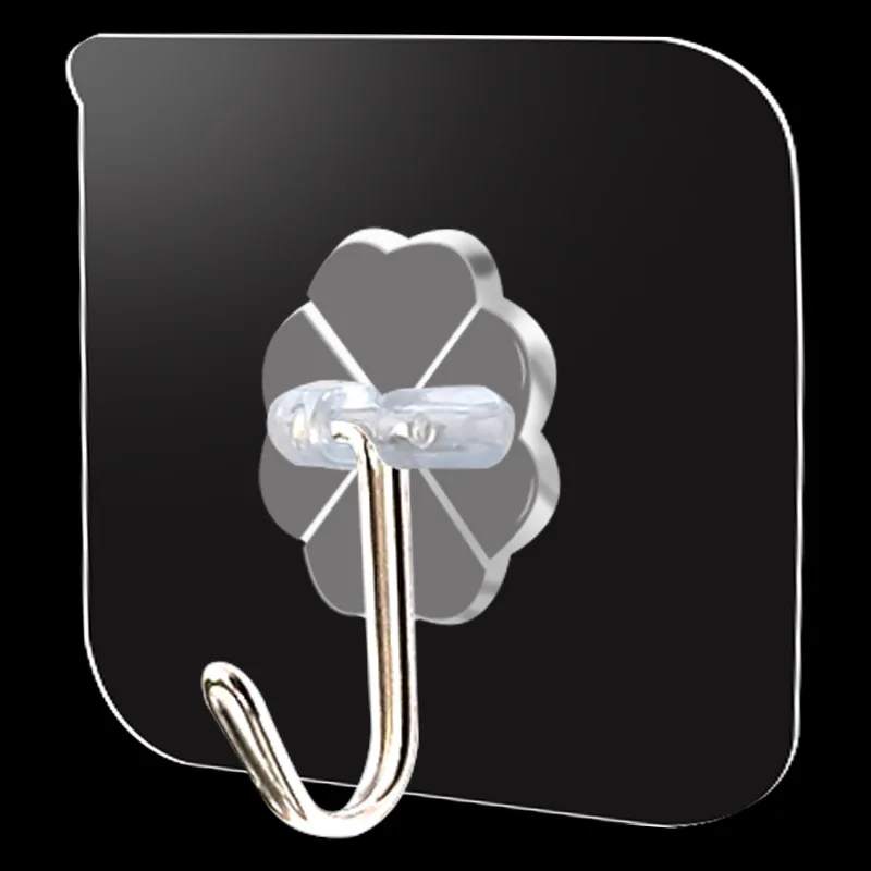 

5Pcs hooks hang behind the door hooks strong transparent kitchen seamless wall no nails sticky no hole hook plug coat hat