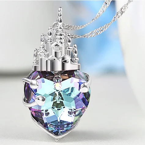 

LN1380 Full Gem Star Pendant Necklace Valentine Eye Zircon Item Round Female