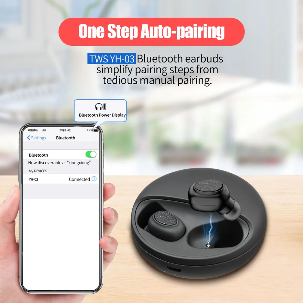TOMKAS портативный TWS наушники беспроводные Bluetooth fone de ouvido bluetooth V5.0 HiFi