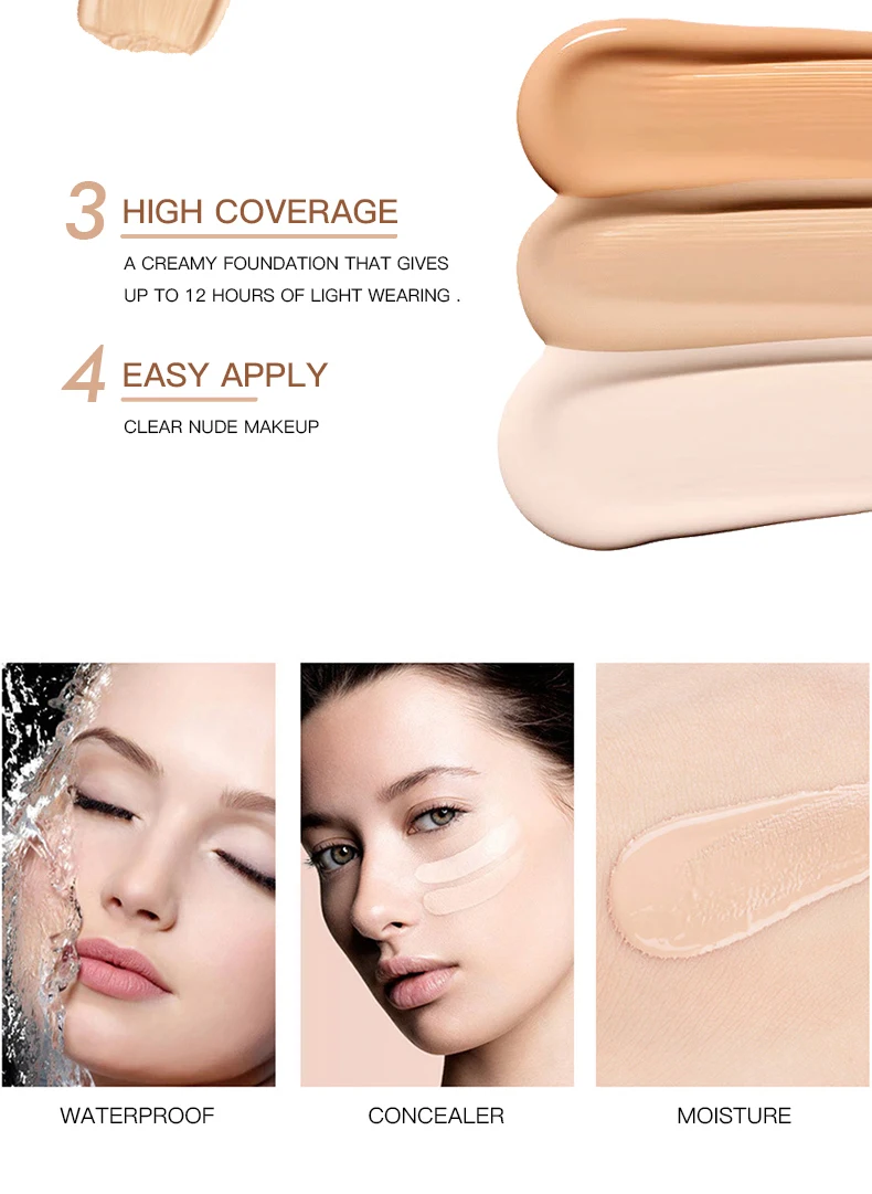 30ml Perfect Full Cover BB Cream Foundation Concealer Moisturizing Oil-control Whitening Face Beauty Makeup Cosmetics