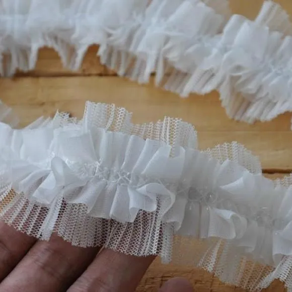 Exquisite Center Crumpled Double Chiffon Mesh Lace DIY Ladies Clothes Doll Cake Skirt Headdress Applique Accessories Decoration