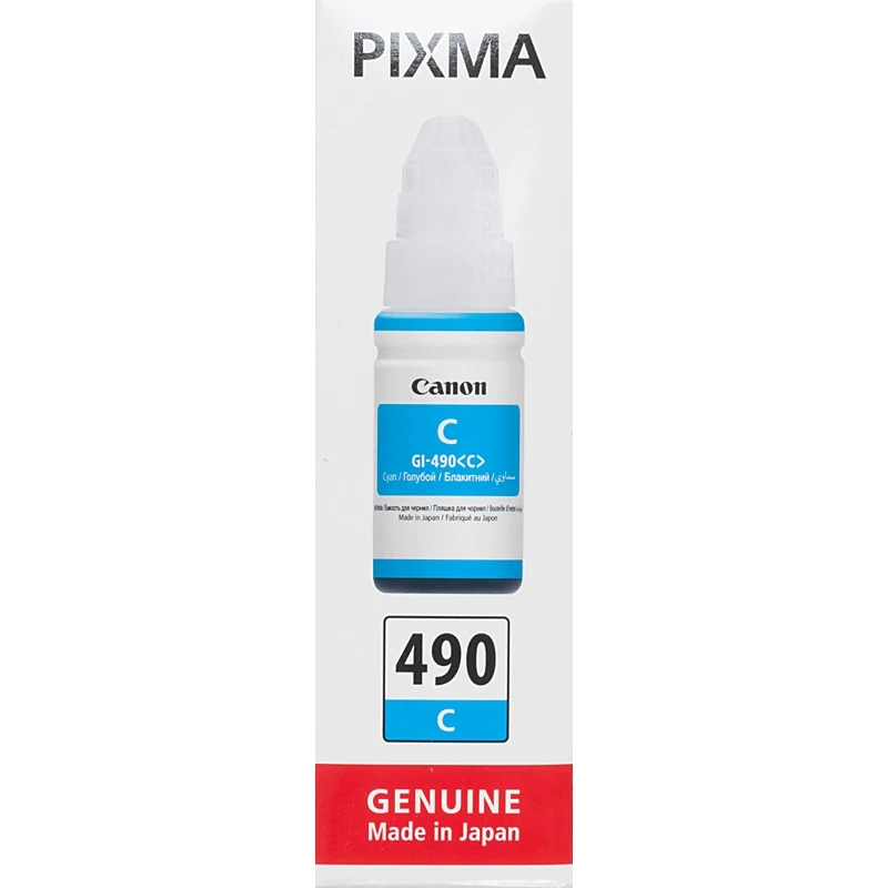 Картридж струйный Canon GI-490C 0664C001 голубой(70мл) для Canon Pixma G1400/2400/3400