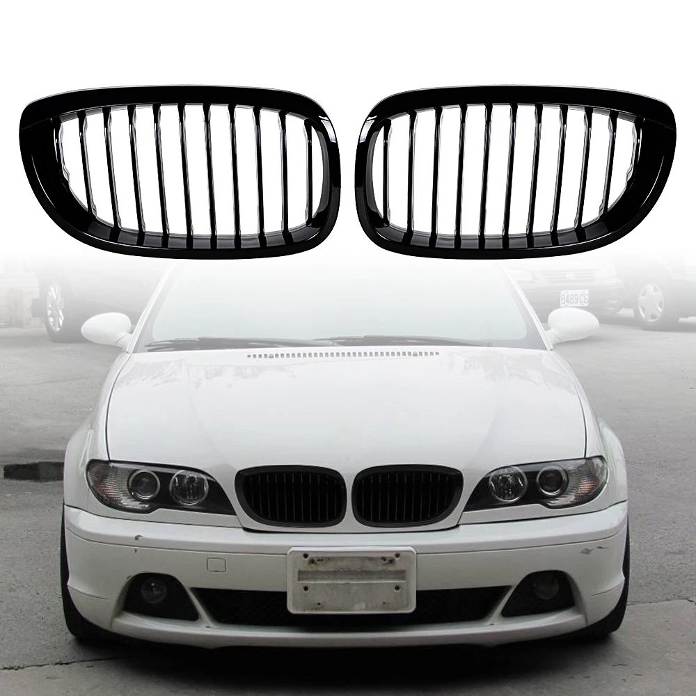 Глянцевый черный спереди Спорт почек решетка гриль для 2003-2006 E46 325Ci 330Ci 2-дверный LCI 51137064318 51137064317