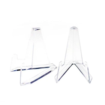 

50Pcs Acrylic Mini Coin Display Stands Holders Small Easel Stands for Commemorative Coin Capsule Challenge Coin Medal