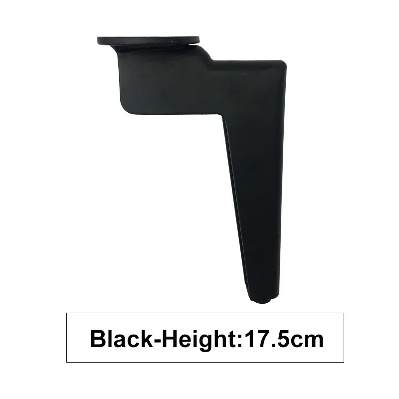 Black 17.5CM 4 шт./компл. гибка металла ножки мебели ТВ ножки для шкафа ножки деревянного стола для ножки для дивана кровати ноги Riser мебельная фурнитура - Цвет: Black 17.5CM