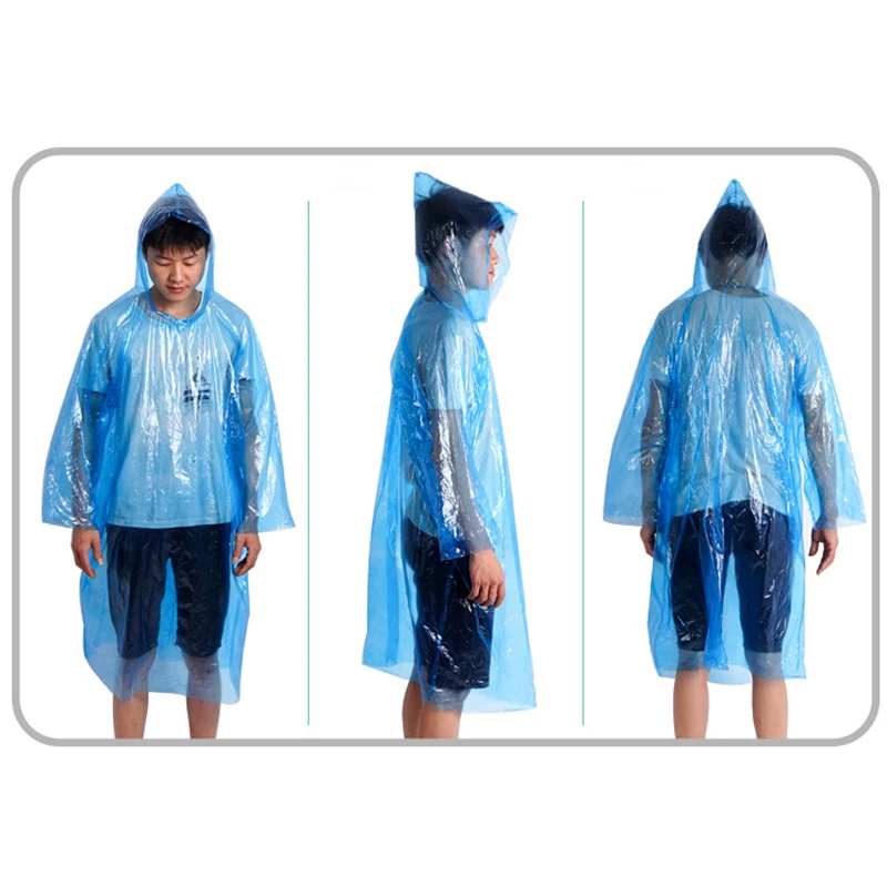 Открытый плащ с капюшоном с длинным рукавом водонепроницаемый портативный одноразовые плащи костюм