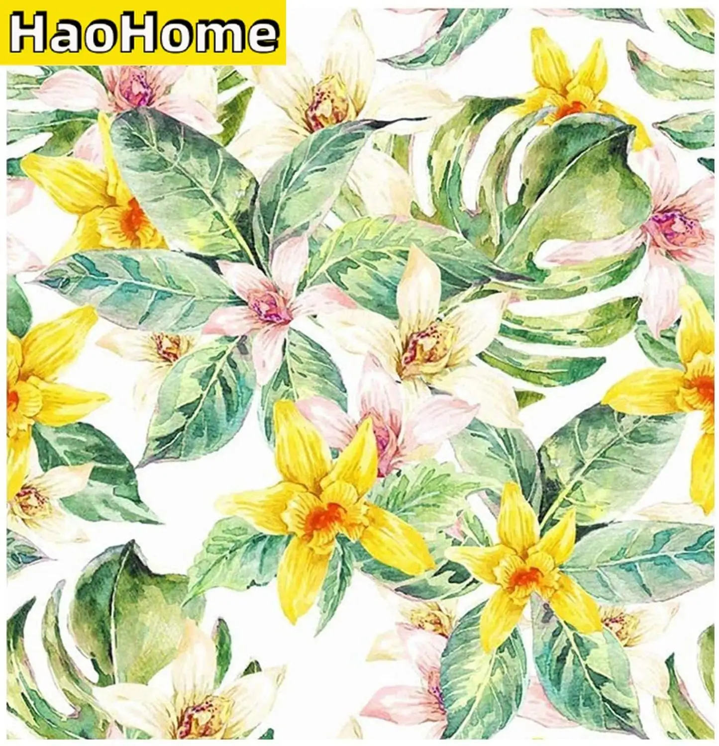 Самоклеящиеся обои HaoHome домашняя живопись рисование вручную бумажные желтые и