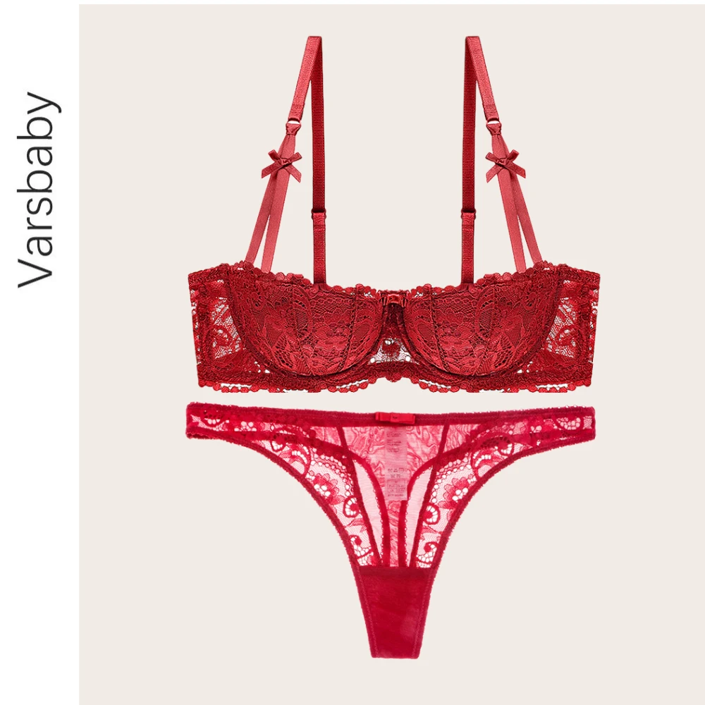 Комплект женского кружевного нижнего белья бюстгальтер с получашкой и вышивкой