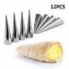6/12/24pcs Kitchen Stainless Steel Baking Cones Horn Pastry Roll Cake Mold Spiral Baked Croissants Tubes Cookie Dessert Tool ZXH ► Photo 2/6