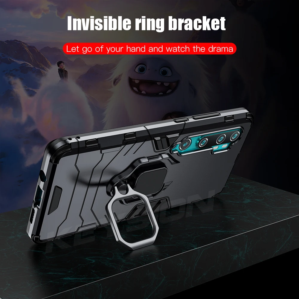 Durable Shockproof Armor Phone Case with Car Ring Holder - KEYSION