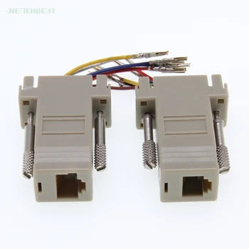 شراء500 قطعة/الوحدة DB9 أنثى إلى RJ12 RJ45 أنثى DB9 إلى RJ45 DB9 إلى RJ12 محول للاتصال الكمبيوتر من 9 دبوس المعدات التسلسلية