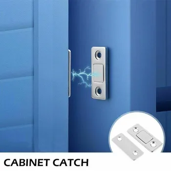 

Door Magnet Door Closer Door Catch Latch Furniture Cabinet Cupboard With Screws Ultra Thin Strong Magnetic Invisible Door Magnet