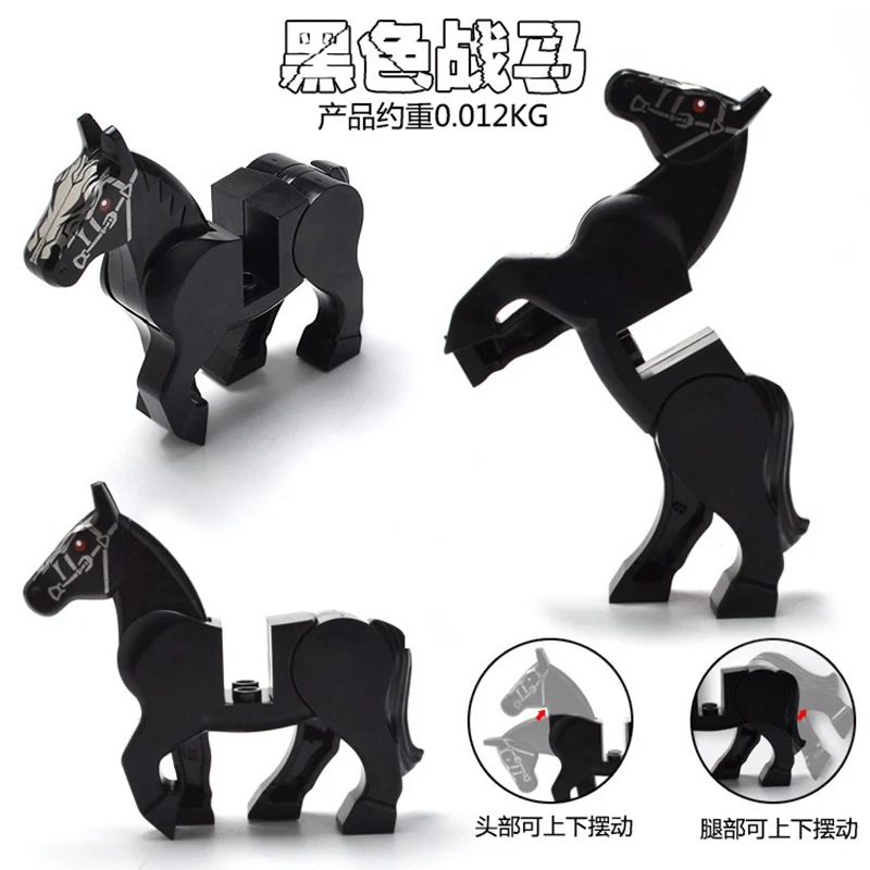 

Military Building Blocks MPJ090 Toy For Children Gifts War Horse Black Weapon Set Arms Bricks Model Animal Ww2 Toys Military Kit