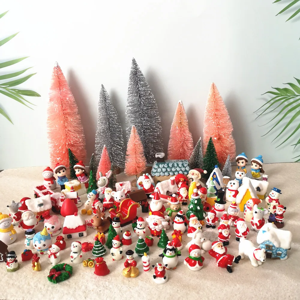 Miniature Dollhouse FAIRY GARDEN Christmas ~ TINY 1/" Snow Village Manor House