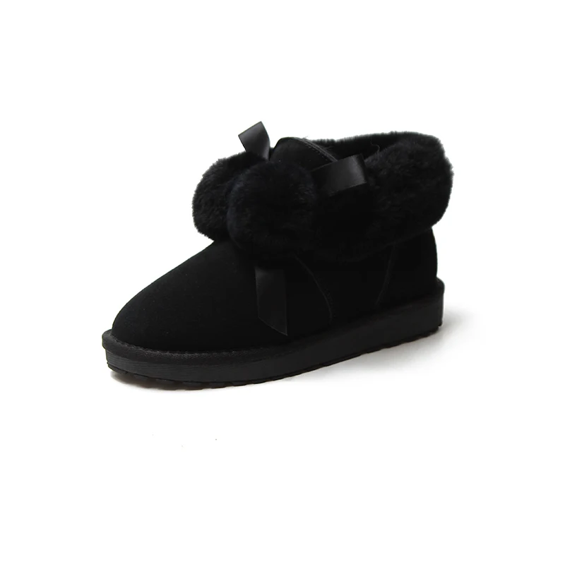 Чианг женские ботинки милый стиль повседневные брендовые теплые треккинговые ботинки для зимних видов спорта на открытом воздухе - Цвет: black