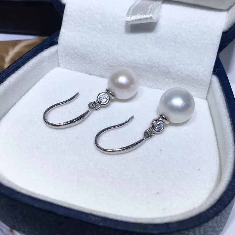 925 Sterling Silver Pearl Party Earrings Findings Mountings Component Jewelry Parts Fittings for Pearls Coral Jade Agate Beads