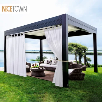 

NICETOWN Double Sheer Curtains Panels for Patio&Garden Tab Top Waterproof Outdoor Indoor Privacy Voile Drapes with 2 Bonus Ropes