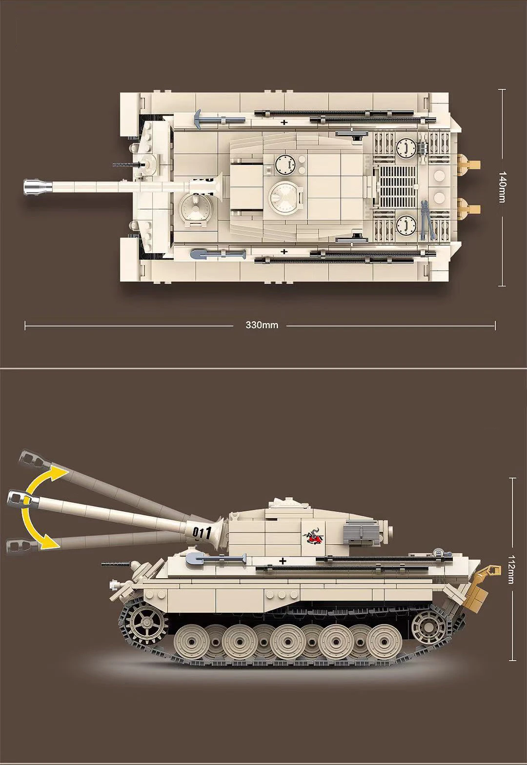 Мировая война Panzer VIB Tiger 2 King Tiger тяжелый танк moc batisbricks строительный блок ww2 немецкая армейская сила фигурки Модель Игрушки для мальчиков