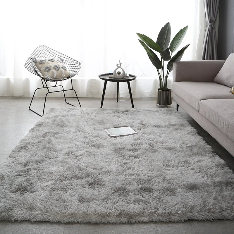 Tapis moelleux gris lavables, tapis pour salon, canapés modernes