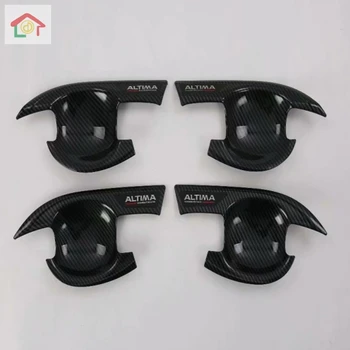 

For Nissan Altima 2019 2020 Carbon Fiber Side Door Handle Bowl Cover Trims Car Decoration Sticker Styling Exterior Accessories