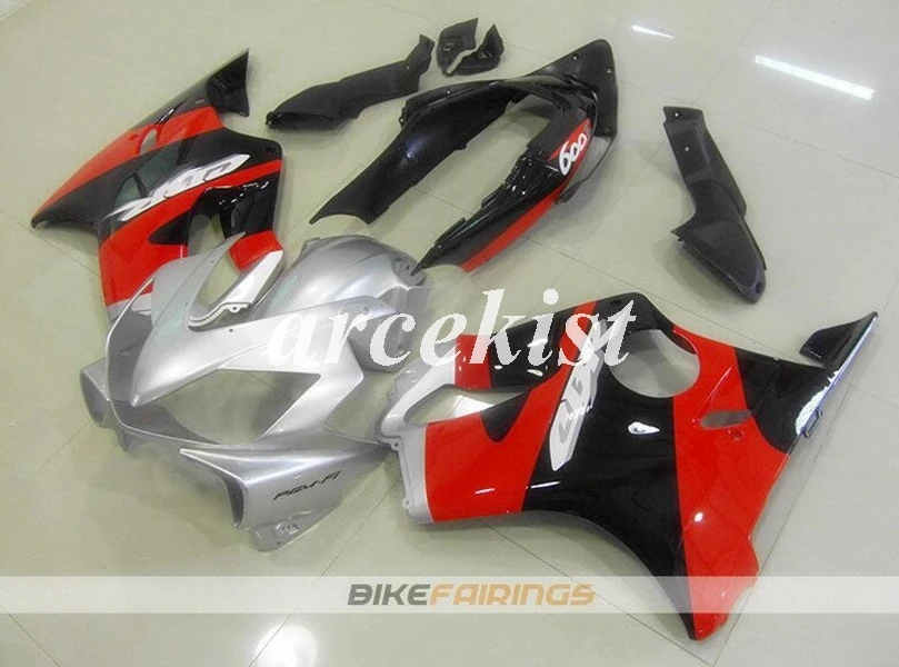 Литьевая Форма ABS Обтекатели комплект Подходит для HONDA CBR 600 F4i FS 04 05 06 07 CBR600 2004 2005 2006 2007 комплект серебряный красный черный - Цвет: silver red black