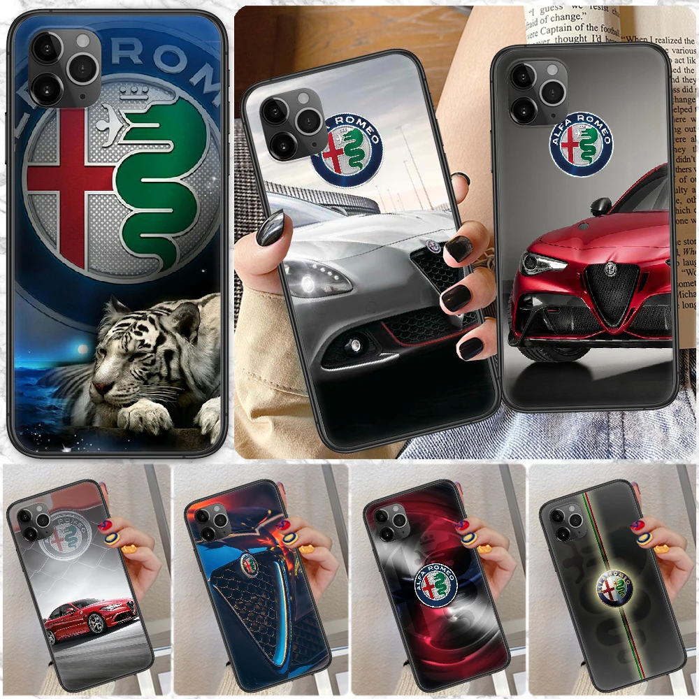 iphone 11 card case Car Alfa Romeo Italy Phone Case For iphone SE 2020 6 6S 7 8 11 12 13 Mini Plus X XS XR Pro Max black art funda soft back iphone xr card case