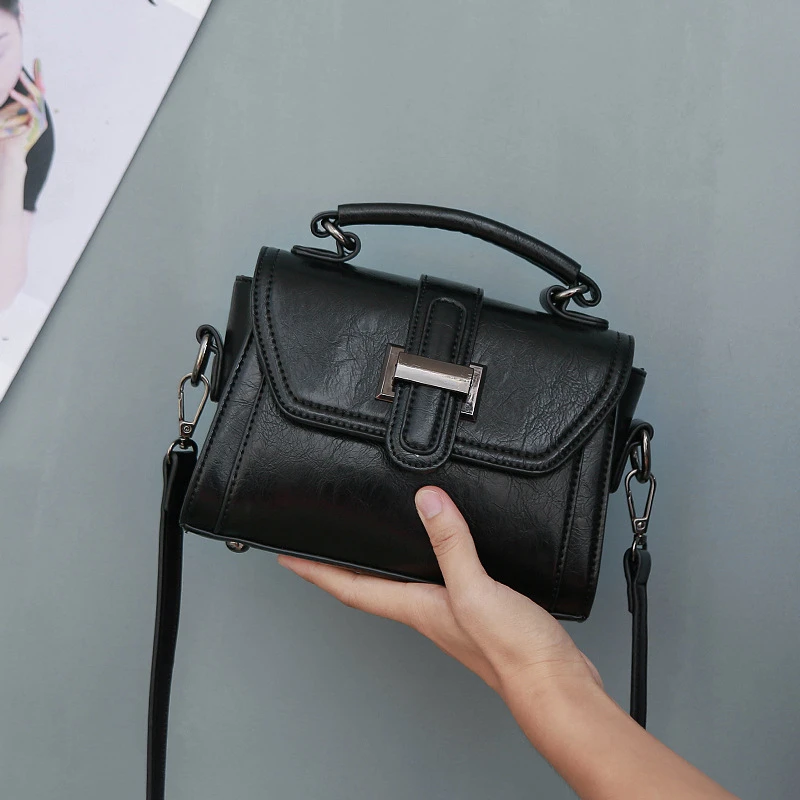 

Women 2019 new Korean fashion Simple Pu leather Crossbody Bags women's messenger bag handbag Shoulder Bags female totes black