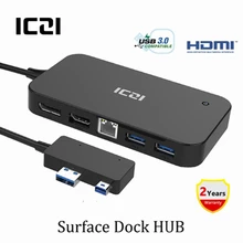 ICZI поверхность док-станция USB концентратор с HDMI DP Ethernet LAN порт USB 2,0/3,0 порт для microsoft Surface Pro 6 5 4 док-станция