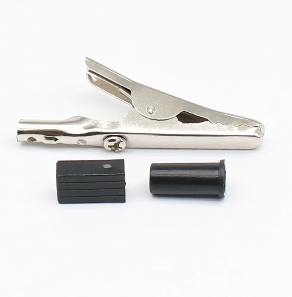 Alligator clips test clip test hooks clips 10pcs/lot insulated crocodile clips plastic handle cable lead testing metal alligator clips clamps 52mm length