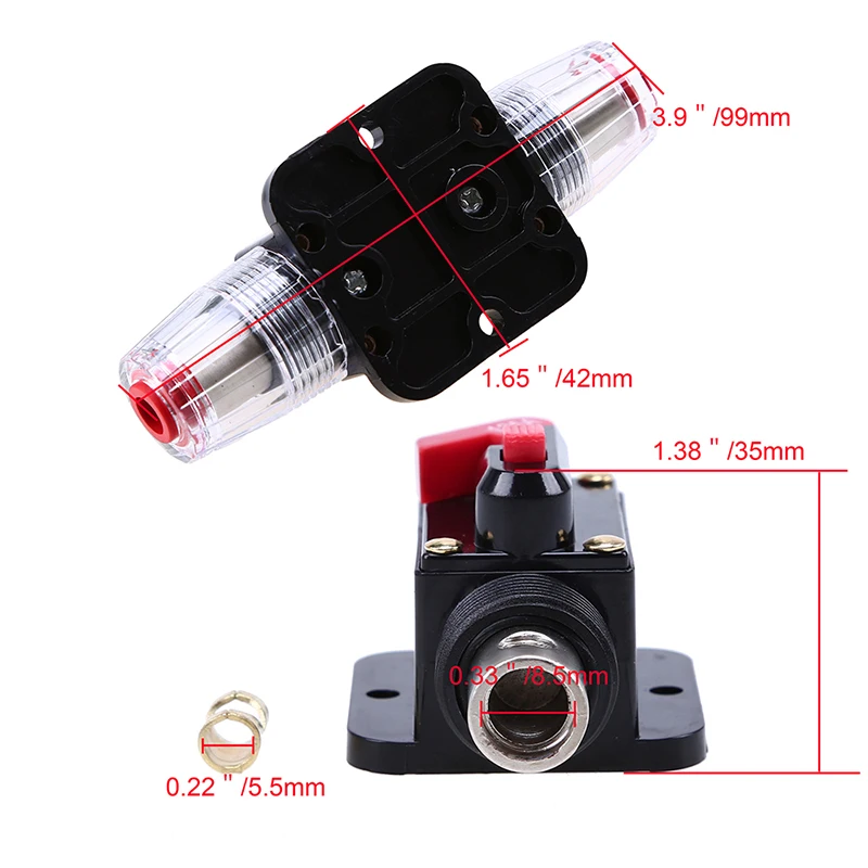Держатель предохранителя posbay 20A/30A/40A/50A/60A/80A/100A/125A/150A AMP Car Audio Inline Circuit Breaker System Protection