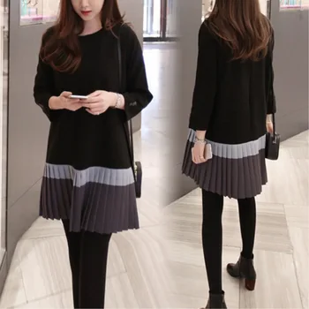 

Plus Size Korean Maternity Dresses Spring Autumn Pregnancy Clothes For Pregnant Women Casual Fashion Loose Pregnancy Dress S-5XL