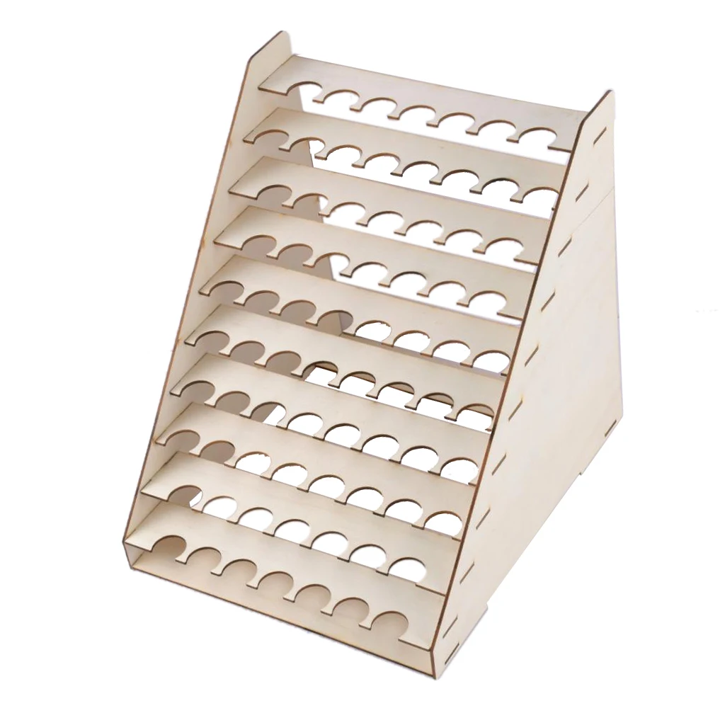 1Pcs Natural Wooden Storage Rack Stand 75 Holds Acrylic Paint Bottle Model Hobby Parts Painting Brush Tidy Holder