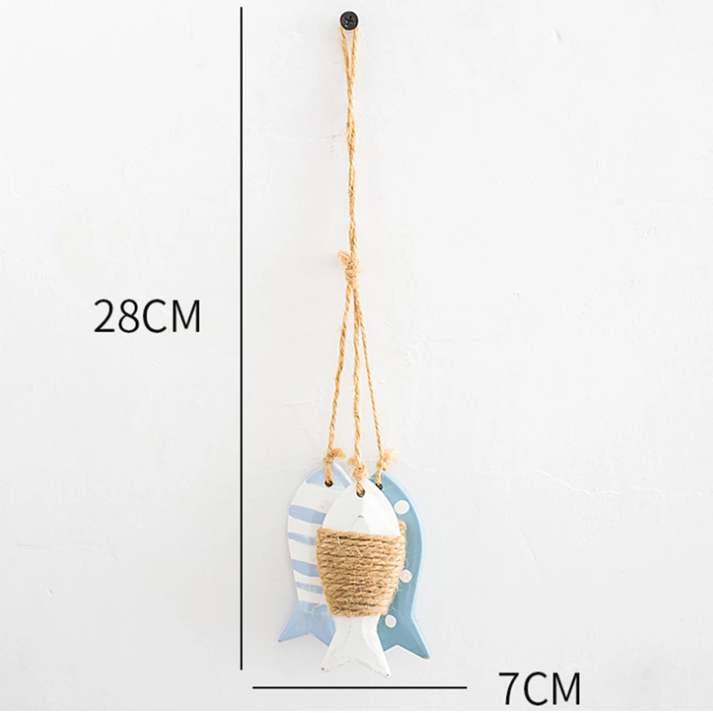 Nautical Theme 3 Fishes Wall Hanging Decor Creative Wall Hanging Ornaments Fish Desgin Wall Decorative Plaque Posters 