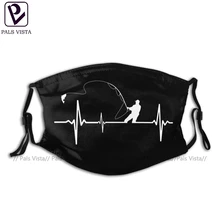 Fishing Mouth Face Mask Fishing Heartbeat Facial Mask Funny Fashion with 2 Filters for Adult