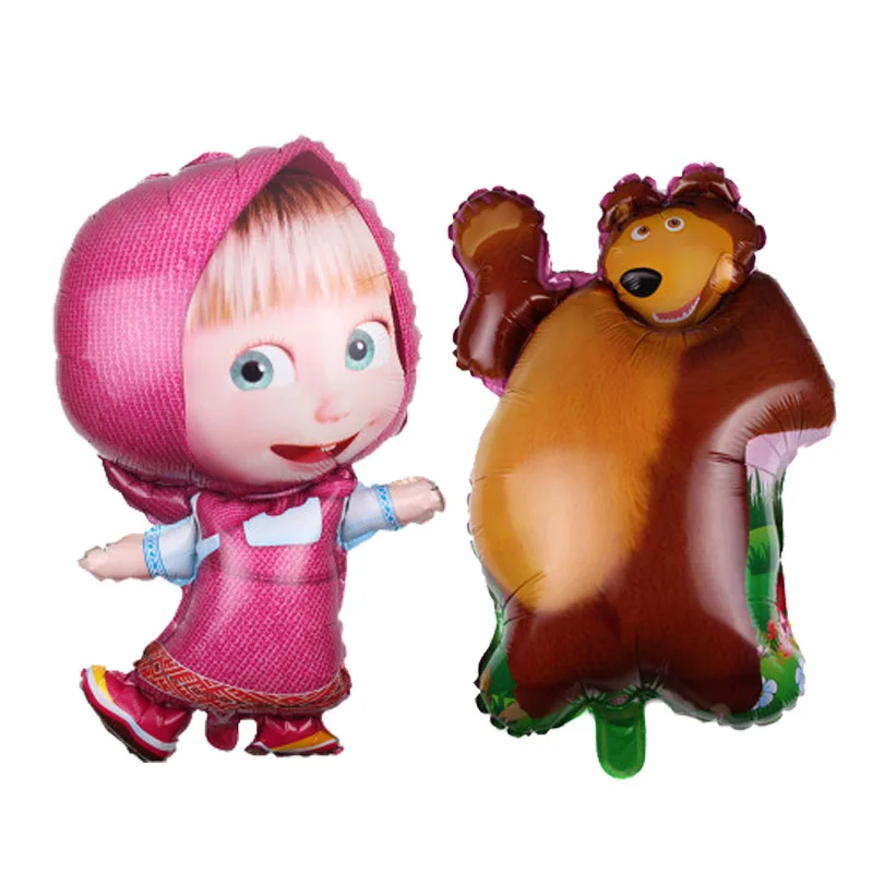 Маша и Медведь Воздушные шары для девочки Маша и Медведь вечеринка на день рождения украшения поставщики балон розовый 3-й 5-й 2-й 1 года