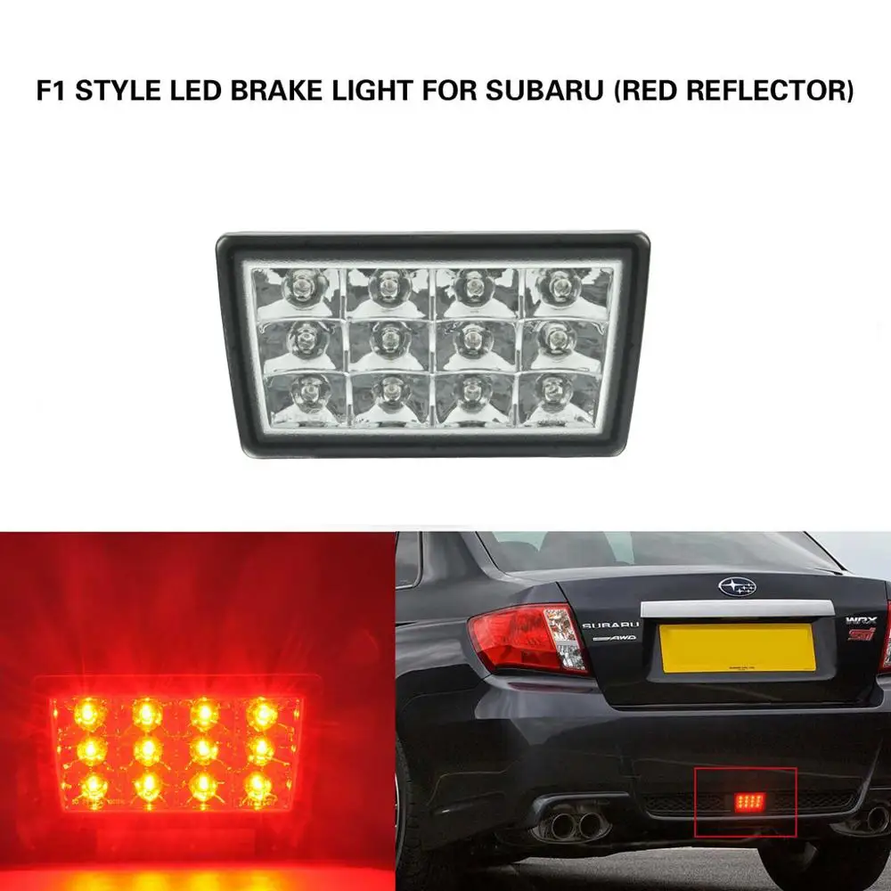 

Clear lens F1 Style Red LED Rear 3rd Brake Light Brake/Tail Lamp For Subaru WRX SIT XV Impreza 2011-2018