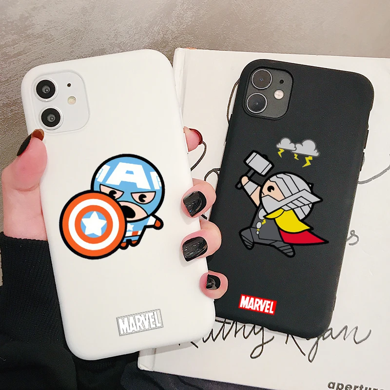 Чехол для телефона Captain America Thor iPhone 11 Pro XR X Xs Max 8 7 6 Plus 6S 5S SE матовый Силиконовый