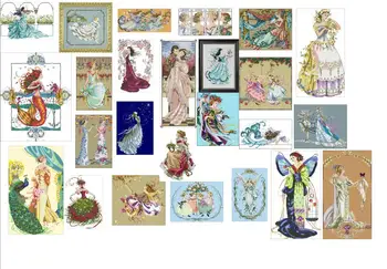 

TOP With beads MD Angel Girls 24photoes chooose styles Color aida Linen /camel/ pearl aida choose Lovely Cross Stitch Kit 4