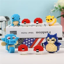 Puzzle Pokemon Pikachu pour enfants, jouet d'assemblage de diamants, petites particules, blocs de Micro construction, cadeau de noël