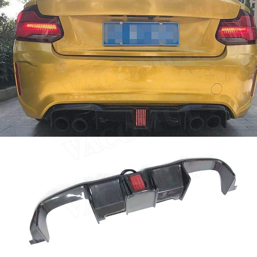 

Carbon Fiber Rear Lip Diffuser Spoiler With LED Lamp for BMW 2 Series F87 M2 Coupe 2 Door 2016 2017 2018 FRP Bumper Guard