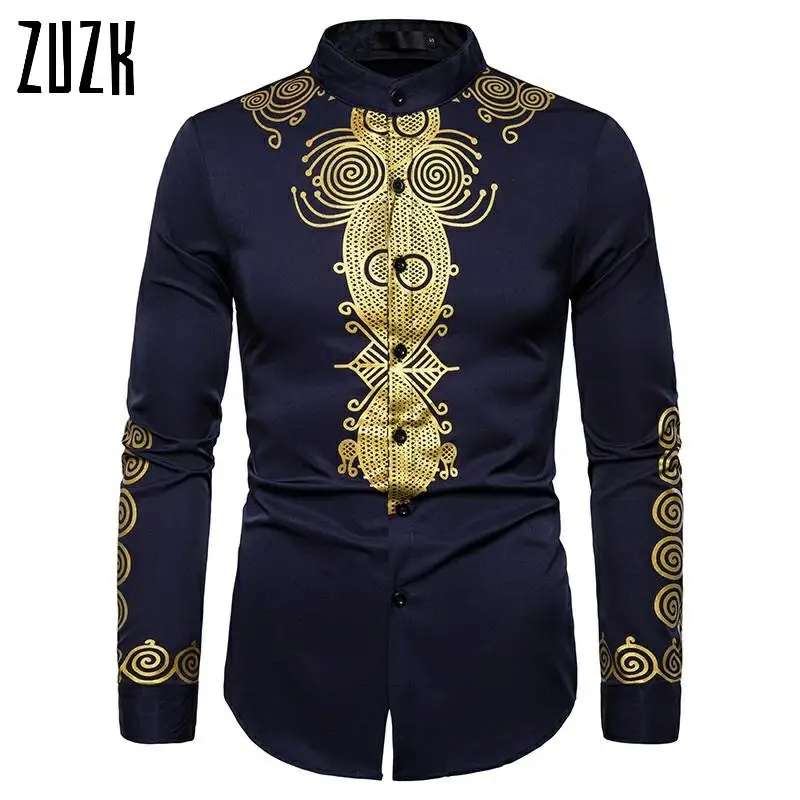 Мужская Повседневная модная рубашка с принтом длинная тотем в африканском