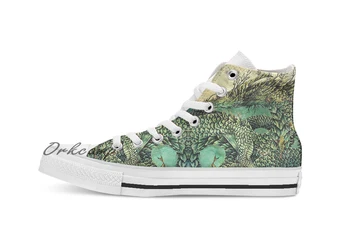 

River Dragon Custom Casual High Top lace-up Canvas shoes sneakers Drop shipping