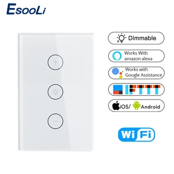 

Tuya Smart Life Wifi Smart Wall Touch Light Dimmer Switch EU/UK/US Standard APP Remote Control Work with Amazon Alexa and Google