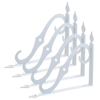 

New 4-Pack Shelf Brackets, Wall Mounted Heavy Duty White Bracket for Shelves Corner, Support Corner Brace Joint (White)