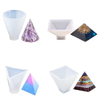 

4 Pack Pyramid Silicone Molds Resin Casting Molds, Cone Epoxy Resin Molds, Silicone Jewelry Molds for Orgone Pyramid, Home Decor