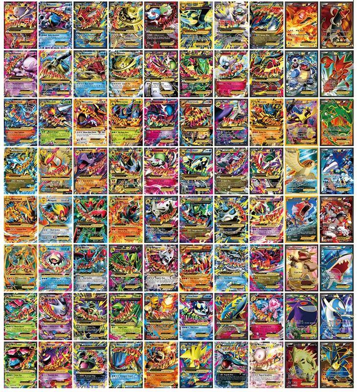 300 шт./компл. без Повторите блестящие TAKARA TOMY коллекционная карточная игра битва меню английский Pokemones GX EX мега-игрушка Детские подарки