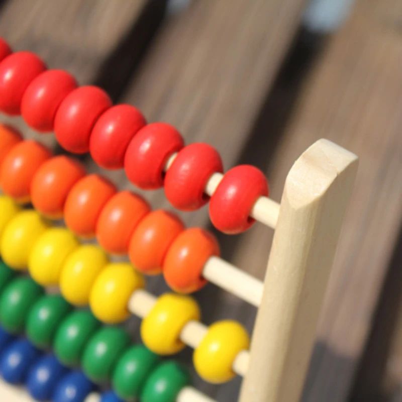 Abacus Монтессори обучающая игрушка мини деревянный Abacus Дети раннего математического обучения игрушка цифры Счетный расчет бусины