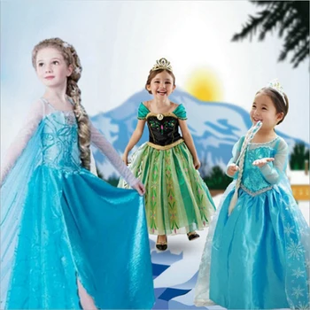 

Baby Girls Dress Little Princess Dresses Beauty Jasmine Toddler Dress Cosplay Costume Elsa Anna Children Party Clothes