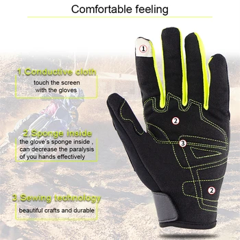 

Breathable Motorcycle Summer Riding Motocross Gloves Scooter Anti-fall Full Finger Windproof PU Leather Gloves SOMAN CG668