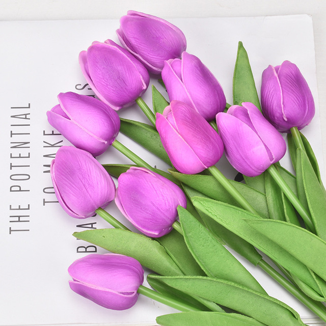 PU Tulip Artificial Flower Real Touch Artificial Bouquet Fake Plants For Wedding Decoration Flowers Home Garden Decor